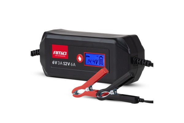 Amio - Φορτιστής Μπαταρίας Ψηφιακός DBC-6A Wet Agm Gel Τάση Λειτουργίας 6/12V Ένταση Ρεύματος 6A Για Επιβατικά Αυτοκίνητα Και Μοτοσυκλέτες - 1 τεμ. (04524/AM)