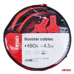 Amio - Καλώδια Φόρτισης Μπαταρίας (Ρευματοδότες) Τάση Λειτουργίας 12-24V Ένταση Ρεύματος 480A Μήκος 4,5m Με Πιστοποίηση Tuv Για Επιβατικά Αυτοκίνητα Και Φορτηγά - 1 Σετ (04595/AM)