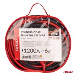 Amio - Καλώδια Φόρτισης Μπαταρίας (Ρευματοδότες) Τάση Λειτουργίας 12-24V Ένταση Ρεύματος 1200A Μήκος 6m Από 99,9% Χαλκό Για Επιβατικά Αυτοκίνητα Και Φορτηγά - 1 Σετ (04822/AM)