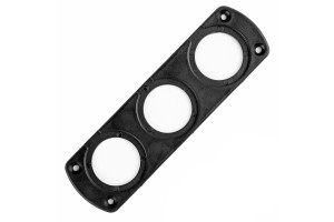 Πανελ Τριπλο Για Πριζες Μαυρο MOD-13 151x43x4,5 Mm Διαμετρο ΤΡΥΠΑΣ: 3cm Amio