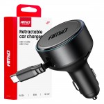 Φορτιστης Αναπτηρα 12/24V Με 1 Θυρα USB-C 60W 5V/3A Ταχειας Φορτισης Με Ενσωματομενο Καλωδιο USB-C Αμιο - 1 ΤΕΜ.