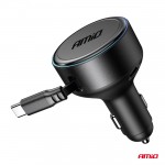 Φορτιστης Αναπτηρα 12/24V Με 1 Θυρα USB-C 60W 5V/3A Ταχειας Φορτισης Με Ενσωματομενο Καλωδιο USB-C Αμιο - 1 ΤΕΜ.