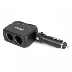 Ανταπτορας Αναπτηρα 12/24V 100W ΜΑΥΡΟΣ/2 ΘΕΣΕΙΣ/1xUSB-A+1xUSB-C/ΠΕΡΙΣΤΡΟΦΗ 180 Μοιρων Αμιο - 1 ΤΕΜ.