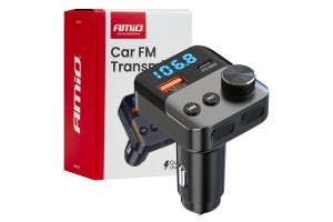 Amio - Fm Transmitter Αναπτήρα Τύπου FMT01 Τάση Λειτουργίας Για Επιβατικά Αυτοκίνητα Και Φορτηγά Με 1xUSB Type-A Και 1xUSB Type-C Για Επιβατικά Αυτοκίνητα Και Φορτηγά - 1 τεμ. (04647/AM)