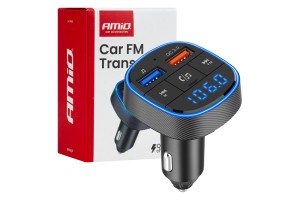 Amio - Fm Transmitter Αναπτήρα Τύπου FMT01 Τάση Λειτουργίας Για Επιβατικά Αυτοκίνητα Και Φορτηγά Με 2xUSB Type-A Για Επιβατικά Αυτοκίνητα Και Φορτηγά - 1 τεμ. (04648/AM)