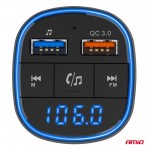 Amio - Fm Transmitter Αναπτήρα Τύπου FMT01 Τάση Λειτουργίας Για Επιβατικά Αυτοκίνητα Και Φορτηγά Με 2xUSB Type-A Για Επιβατικά Αυτοκίνητα Και Φορτηγά - 1 τεμ. (04648/AM)
