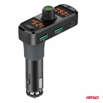 Amio - Fm Transmitter Αναπτήρα Τύπου FMT06 Τάση Λειτουργίας 12-24V Με 2xUSB Type-A, 1xUSB Type-C Και Υποδοχή Microsd Για Επιβατικά Αυτοκίνητα Και Φορτηγά - 1 τεμ. (04653/AM)