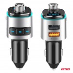 Amio - Fm Transmitter Αυτοκινήτου 12/24V Με 2xUSB Type-A Και Υποδοχή Microsd - 1 τεμ. (04654/AM)