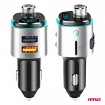 Amio - Fm Transmitter Αυτοκινήτου 12/24V Με 2xUSB Type-A Και Υποδοχή Microsd - 1 τεμ. (04654/AM)