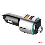 Amio - Fm Transmitter Αυτοκινήτου 12/24V Με 2xUSB Type-A Και Υποδοχή Microsd - 1 τεμ. (04654/AM)