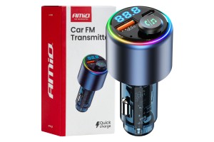 Amio - Fm Transmitter Αυτοκινήτου 12/24V Με 1xUSB Type-A Και 1xUSB Type-C - 1 τεμ. (04655/AM)
