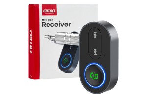 Amio - Bluetooth Δέκτης (Receiver) Για Ασύρματη Μετάδοση Ήχου Με Υποδοχή Mini Jack 3.5mm Για Αυτοκίνητα Και Ηχοσυστήματα - 1 τεμ. (04658/AM)