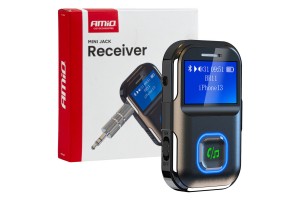 Amio - Bluetooth Δέκτης (Receiver) BTR-03 Για Ασύρματη Μετάδοση Ήχου Με Υποδοχή Mini Jack 3.5mm Και Οθόνη Lcd - 1 τεμ. (04659/AM)