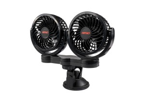 Ανεμιστηρας Διπλος 12V 2χ4''(10,8cm) Με Φις ΑΝΑΠΤΗΡΑ/2 ΤΑΧΥΤΗΤΩΝ/ Με Βεντουζα Pro Series Αmio - 1 TEM.
