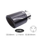 Ακρο (ΜΠΟΥΚΑ) Εξατμισης Real Carbon Φ38>64mm-ΜΗΚΟΣ 170mm - Διαμετρος Εξωτερικη 89mm-SIMONI Racing - 1 Tem