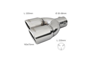 Μπουκα Διπλη Χρωμιου TRX/18L 165x77mm 235mm 35>58mmSIMONI Racing - 1 Tem