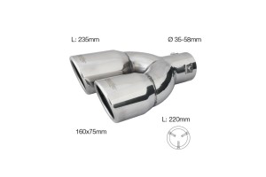 Μπουκα Διπλη Χρωμιου TRX/18R 165x77mm 220mm 35>58mm