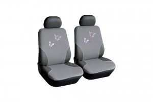 Καλυμματα Καθισματων Butterfly Γκρι Με Ροζ Πεταλουδες 2ΤΕΜ.