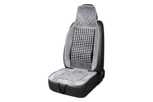 Amio - Κάλυμμα Καθίσματος Αντιιδρωτικό Με Χάντρες & Στήριξη Μέσης 45×120cm Γκρί – Universal CSM-17 - 1 Τεμ. (04430/AM)