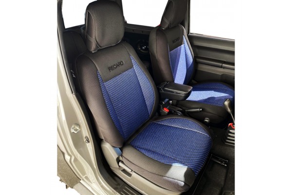 Ημικαλυμματα Καθισματων Bucket Recaro Σε Μαυρο Με Μπλε Χρωμα Απο 100% Διαπνεον Βαμβακερο Υφασμα Και Ψαθα Απο 100% Χορτο Με Προσκεφαλα Race Axion - 2 ΤΕΜ. Ημικαλυμματα Καθισματων Bucket Recaro Σε Μαυρο Με Μπλε Χρωμα Απο 100% Διαπνεον Βαμβακερο Υφασμα Και Ψαθα Απο 100% Χορτο Με Προσκεφαλα Race Axion - 2 ΤΕΜ.