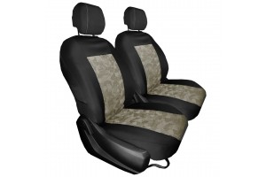 Ημικαλυμματα Μπροστα Καθισματων ΜΑΥΡΟ/ΜΠΕΖ Μοτιβο (VELCRO Στα ΠΡΟΣΚΕΦΑΛΑ) - 2 ΤΕΜ.