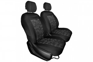 Ημικαλυμματα Μπροστα Υπερυψωμενων Καθισματων ΜΑΥΡΟ/ΜΑΥΡΟ Μοτιβο (VELCRO Στα ΠΡΟΣΚΕΦΑΛΑ) - 2 ΤΕΜ.