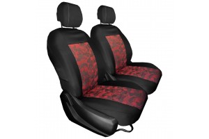 Ημικαλυμματα Μπροστα Καθισματων ΜΑΥΡΟ/ΚΟΚΚΙΝΟ Μοτιβο (VELCRO Στα ΠΡΟΣΚΕΦΑΛΑ) - 2 ΤΕΜ.