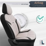 Καλυμματα Καθισματων Otom Swan 503 Beige ΜΑΥΡΟ/ΜΠΕΖ Λινο & Δερματινη Setαμιο - 1 σετ.