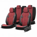 Καλυμματα Καθισματων Otomthrone 103 Red ΜΑΥΡΟ/ΓΚΡΙ/ΚΟΚΚΙΝΟ Λινο & Δερματινη Set Αμιο - 1 σετ.