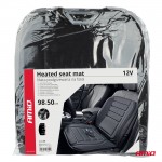 Πλατοκαθισμα Θερμαινομενο 12V 98x50cm Αφρωδες Υλικο Και Υφασμα Μαυρο Amio - 1 ΤΕΜ.