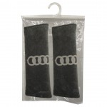 Audi Μαξιλαρακια Για Ζωνη Ασφαλειας 21 X 7,5 Cm Σε Μαυρο Χρωμα Με Γκρι Logo - 2 ΤΕΜ.