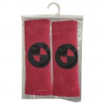 Bmw Μαξιλαρακια Για Ζωνη Ασφαλειας 21 X 7,5 Cm Σε Κοκκινο Χρωμα Με Μαυρο Logo - 2 ΤΕΜ.