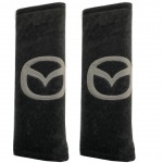 Mazda Μαξιλαρακια Για Ζωνη Ασφαλειας 21 X 7,5 Cm Σε Μαυρο Χρωμα Με Γκρι Logo - 2 ΤΕΜ.