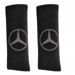 Mercedes Μαξιλαρακια Για Ζωνη Ασφαλειας 21 X 7,5 Cm Σε Μαυρο Χρωμα Με Γκρι Logo - 2 ΤΕΜ.