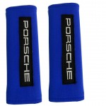 PORSCHE​ ​ΜΑΞΙΛΑΡΑΚΙΑ Για Ζωνη Ασφαλειας 21 X 7,5 Cm Σε Μπλε Χρωμα Με ΜΑΥΡΟ/ΛΕΥΚΟ Logo - 2 ΤΕΜ.