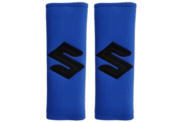 Suzuki Μαξιλαρακια Για Ζωνη Ασφαλειας 21 X 7,5 Cm Σε Μπλε Χρωμα Με Μαυρο Logo - 2 ΤΕΜ.