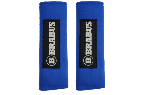 Brabus Μαξιλαρακια Για Ζωνη Ασφαλειας 21 X 7,5 Cm Σε Μπλε Χρωμα Με Μαυρο Logo - 2 ΤΕΜ.