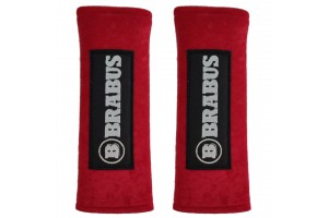 Brabus Μαξιλαρακια Για Ζωνη Ασφαλειας 21 X 7,5 Cm Σε Κοκκινο Χρωμα Με ΜΑΥΡΟ/ΑΣΠΡΟ Logo - 2 ΤΕΜ.