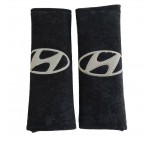 Hyundai Μαξιλαρακια Για Ζωνη Ασφαλειας 21 X 7,5 Cm Σε Μαυρο Χρωμα Με Γκρι Logo - 2 ΤΕΜ.