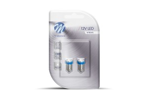 Λαμπακια T4W 12V 0,24W BA9s (ΜΙΝΙΟΝ) Led 4xSMD2835 Μπλε Blister M-TECH - 2 τεμ.