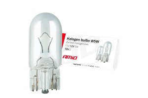 T10 W5W 12V 5W W2,1x9,5d (ΚΑΡΦΩΤΟ ΑΚΑΛΥΚΟ) Αλογονου Κουτι 10ΤΕΜ.