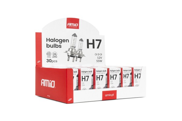 Amio Σετ Λαμπτήρων Αλογόνου H7 12V 55W Με Uv Φίλτρο (E8) – 30 τεμ. (04399/AM)