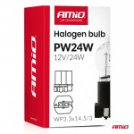 Amio - Λάμπα Αλογόνου PW24W 12V 24W Βάση WP3.3x14.5-3 Για Φώτα Ημέρας (DRL) & Θέσης- 1 τεμ.(04409/AM)