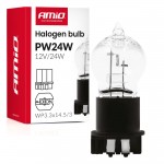 Amio - Λάμπα Αλογόνου PW24W 12V 24W Βάση WP3.3x14.5-3 Για Φώτα Ημέρας (DRL) & Θέσης- 1 τεμ.(04409/AM)