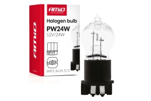 Amio - Λάμπα Αλογόνου PW24W 12V 24W Βάση WP3.3x14.5-3 Για Φώτα Ημέρας (DRL) & Θέσης- 1 τεμ.(04409/AM)