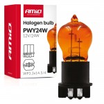 Amio - Λάμπα Αλογόνου PWY24W 12V 24W Amber (Πορτοκαλί) Βάση WP3.3x14.5-4 Για Φλας- 1 τεμ.(04410/AM)