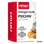 Amio - Λάμπα Αλογόνου PSX24W 12V 24W Βάση PG20-7 Για Φώτα Ημέρας (DRL) & Προβολείς Ομίχλης- 1 τεμ.(04411/AM)