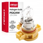Amio - Λάμπα Αλογόνου PSX24W 12V 24W Βάση PG20-7 Για Φώτα Ημέρας (DRL) & Προβολείς Ομίχλης- 1 τεμ.(04411/AM)