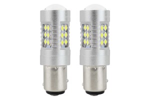 P21/5W BA15d 12/24V 24xSMD 3030 6.000K Led CAN-BUS 15SMD 2835 Amio -2 ΤΕΜ.