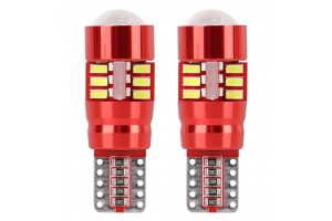 T10 12V W2,1x9,5d Λευκο 5.600K 27SMDx3014HP (ΚΑΡΦΩΤΟ - CAN-BUS)ΑΜΙΟ - 2ΤΕΜ.